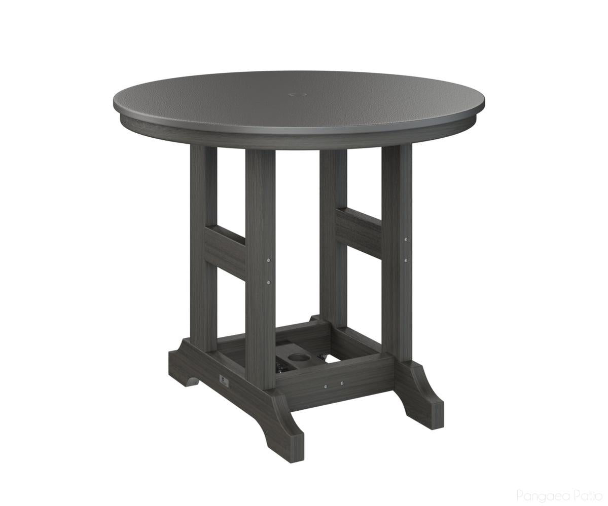 BGGCHF0038BSTCG-Berlin Gardens-Garden Classic 38" Round Table - Hammered Top - Bar Height-Stainless BG-Coastal Gray BG-Pangaea Patio