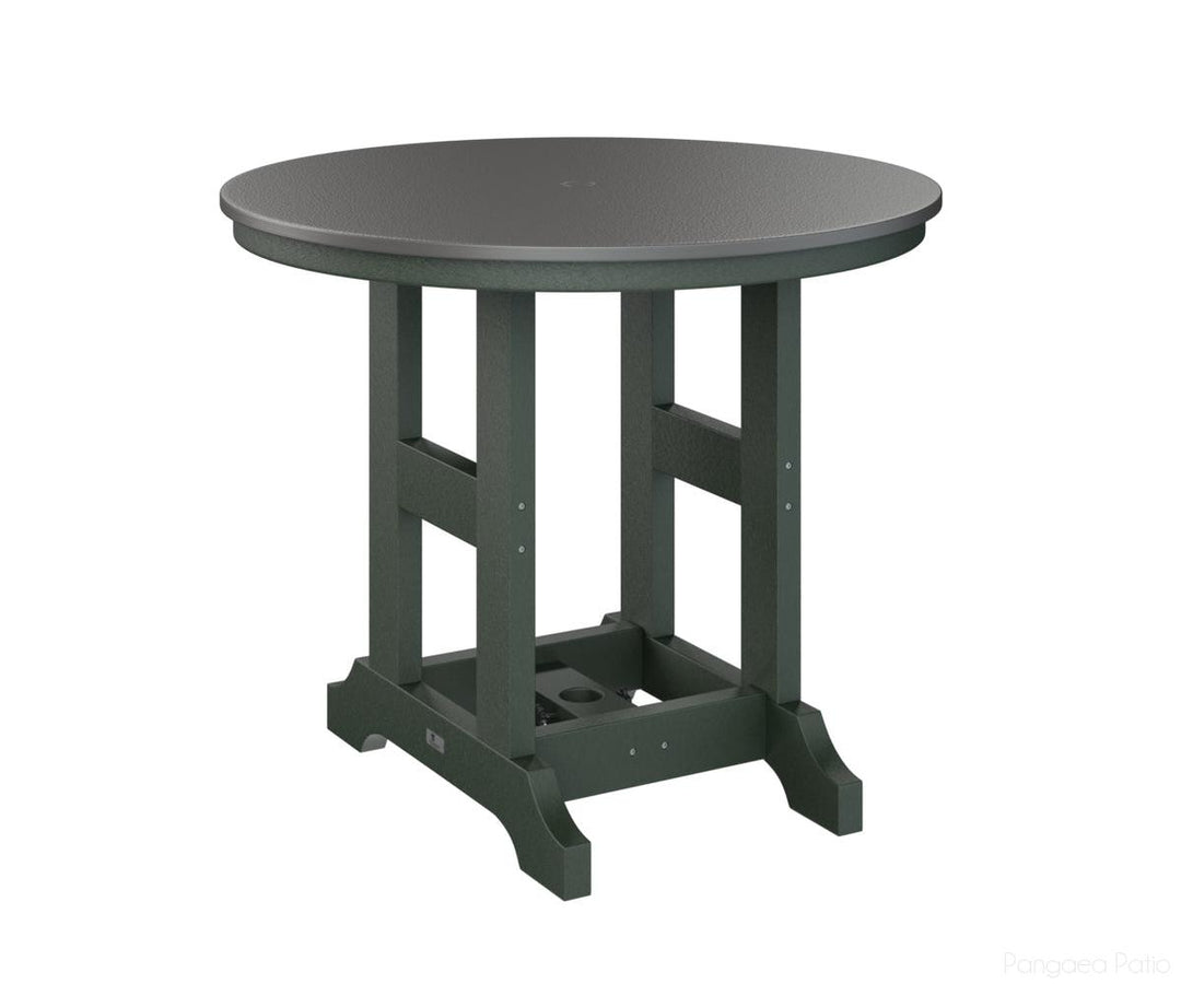 BGGCHF0038BSTGN-Berlin Gardens-Garden Classic 38" Round Table - Hammered Top - Bar Height-Stainless BG-Green BG-Pangaea Patio