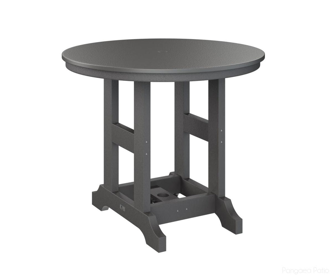 BGGCHF0038BSTSG-Berlin Gardens-Garden Classic 38" Round Table - Hammered Top - Bar Height-Stainless BG-Smoke Gray BG-Pangaea Patio