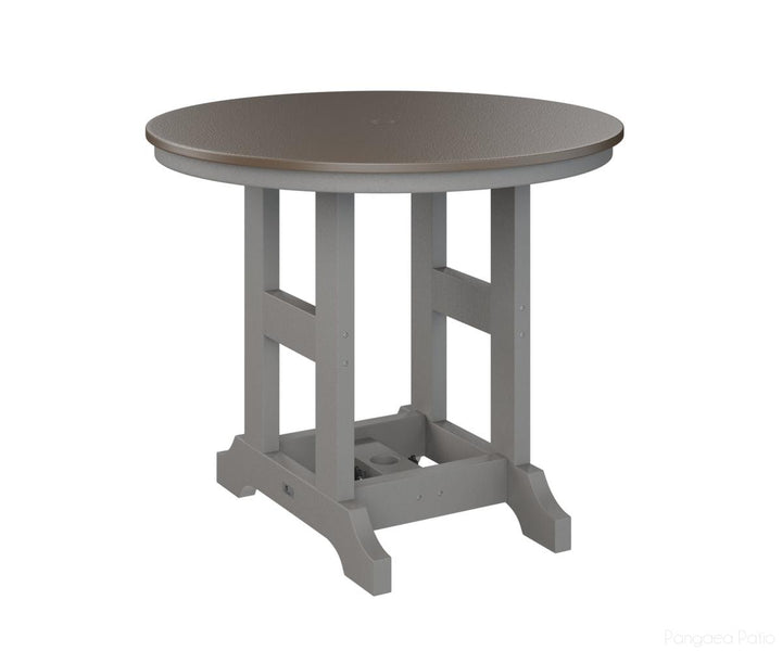 BGGCHF0038CBZLG-Berlin Gardens-Garden Classic 38" Round Table - Hammered Top - Counter Height-Bronze BG-Light Gray BG-Pangaea Patio