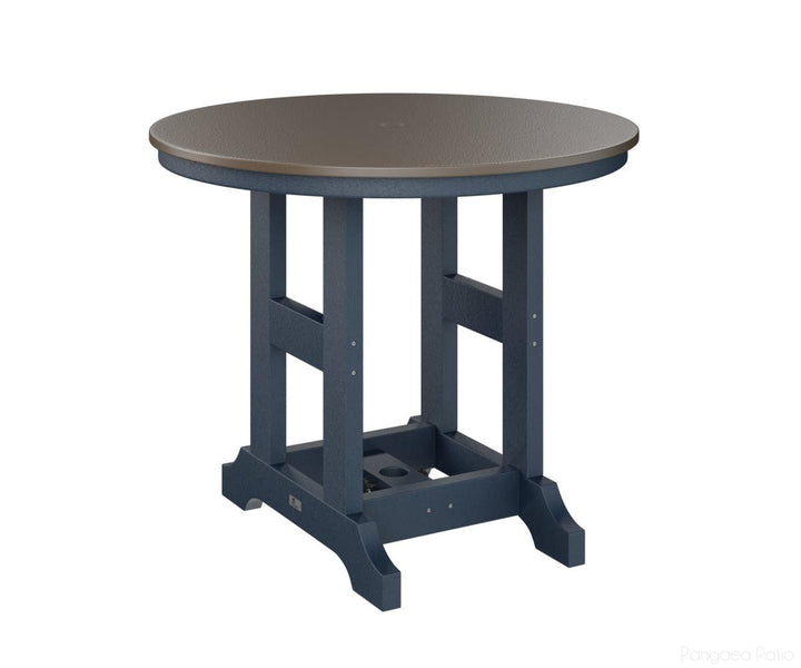 BGGCHF0038CBZNB-Berlin Gardens-Garden Classic 38" Round Table - Hammered Top - Counter Height-Bronze BG-Navy Blue BG-Pangaea Patio