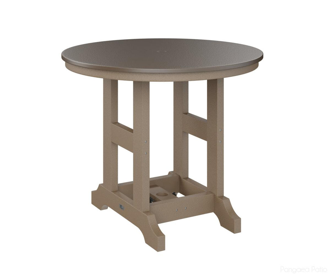 BGGCHF0038CBZWW-Berlin Gardens-Garden Classic 38" Round Table - Hammered Top - Counter Height-Bronze BG-Weatherwood BG-Pangaea Patio