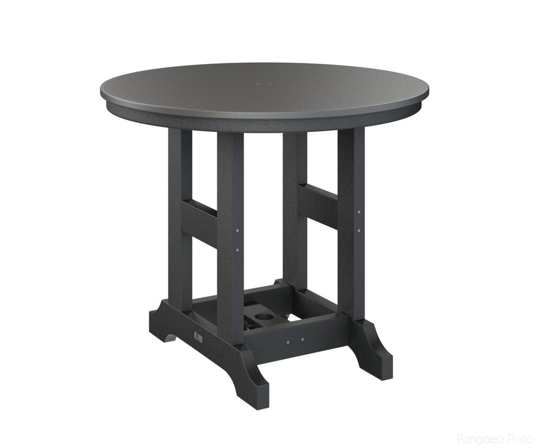 BGGCHF0038CSTBK-Berlin Gardens-Garden Classic 38" Round Table - Hammered Top - Counter Height-Stainless BG-Black BG-Pangaea Patio