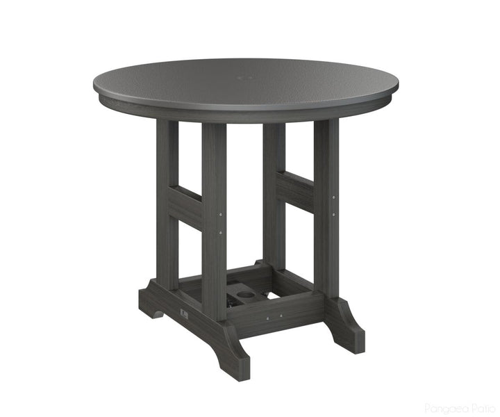 BGGCHF0038CSTCG-Berlin Gardens-Garden Classic 38" Round Table - Hammered Top - Counter Height-Stainless BG-Coastal Gray BG-Pangaea Patio