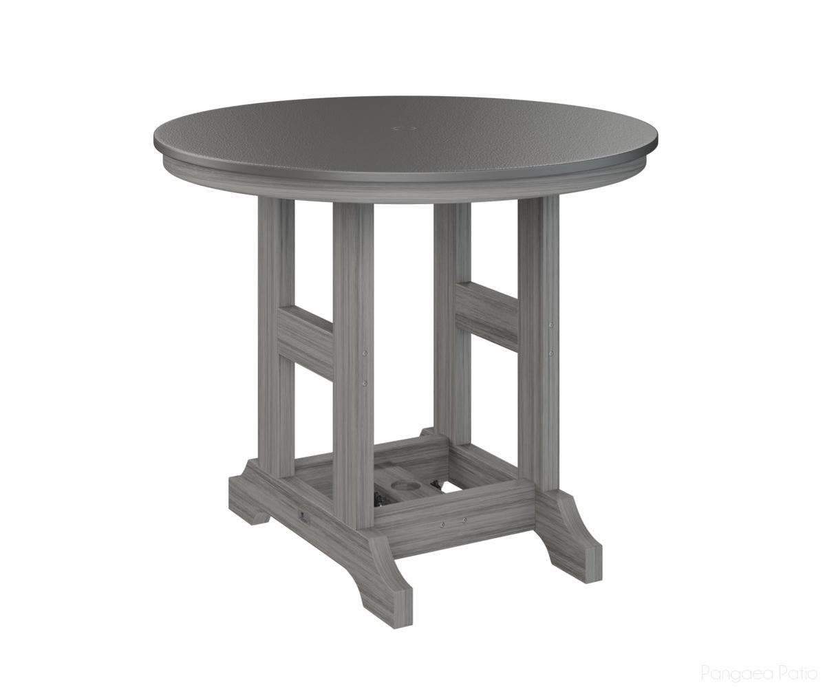 BGGCHF0038CSTDG-Berlin Gardens-Garden Classic 38" Round Table - Hammered Top - Counter Height-Stainless BG-Driftwood Gray BG-Pangaea Patio