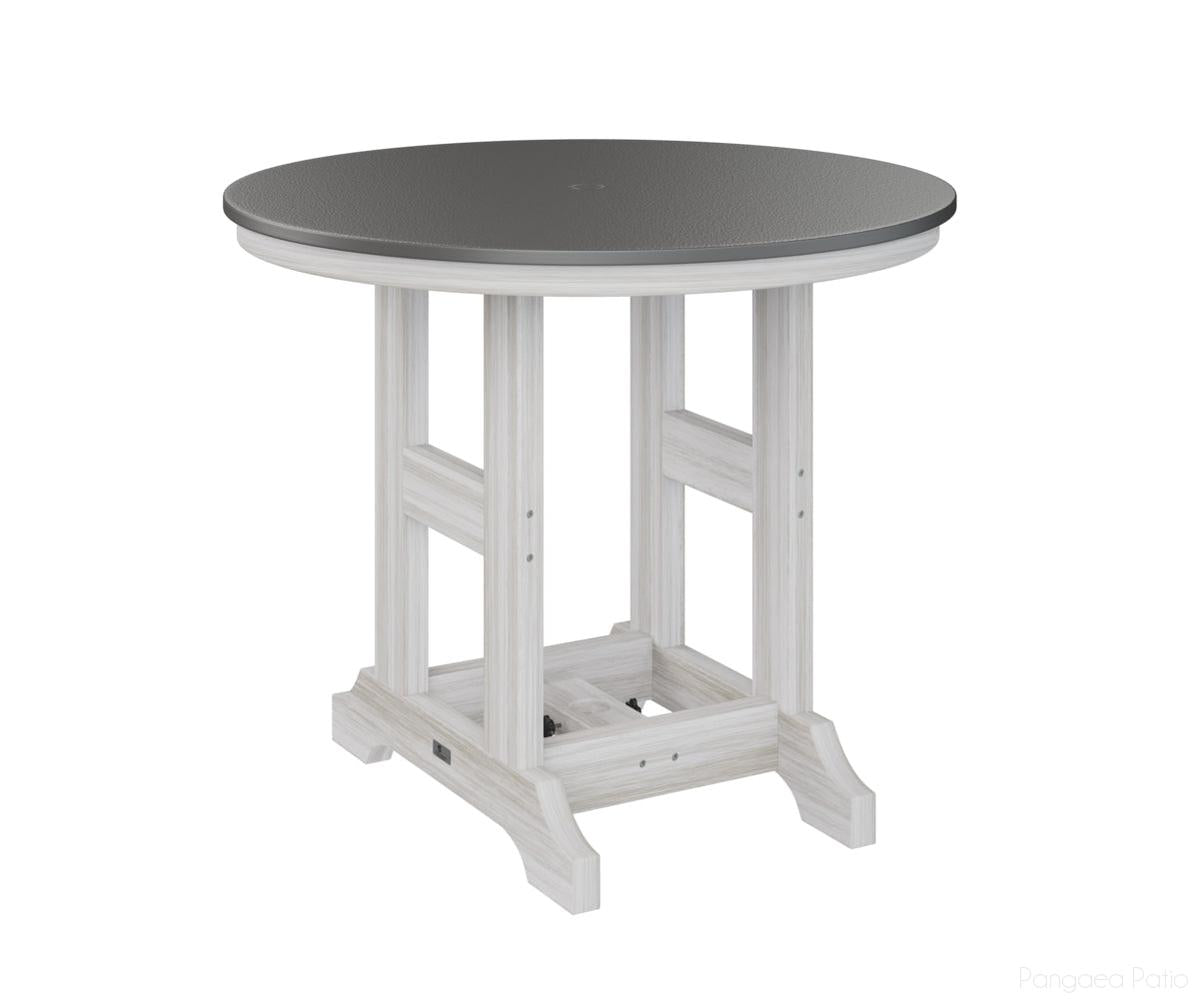 BGGCHF0038CSTSE-Berlin Gardens-Garden Classic 38" Round Table - Hammered Top - Counter Height-Stainless BG-Seashell BG-Pangaea Patio