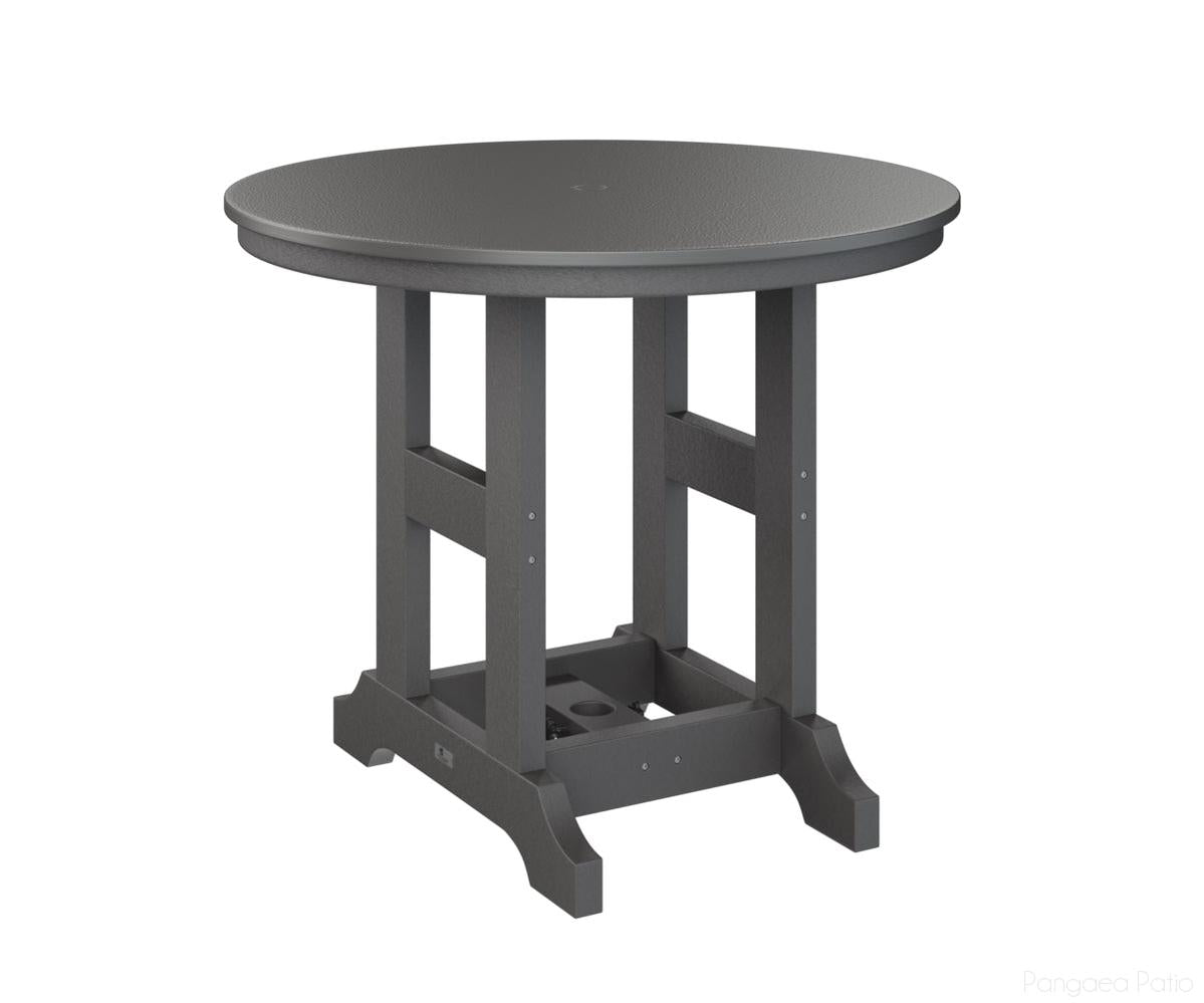 BGGCHF0038CSTSG-Berlin Gardens-Garden Classic 38" Round Table - Hammered Top - Counter Height-Stainless BG-Smoke Gray BG-Pangaea Patio