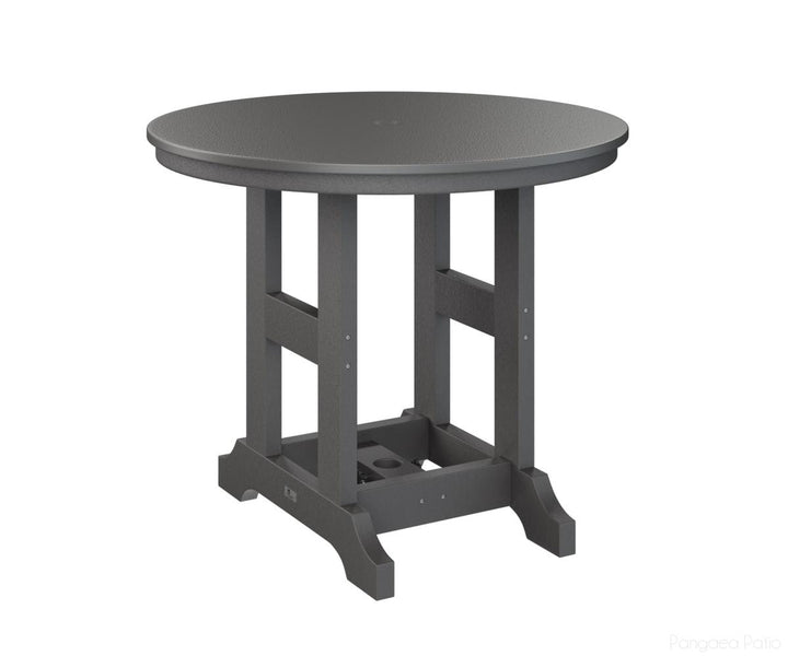BGGCHF0038CSTSG-Berlin Gardens-Garden Classic 38" Round Table - Hammered Top - Counter Height-Stainless BG-Smoke Gray BG-Pangaea Patio