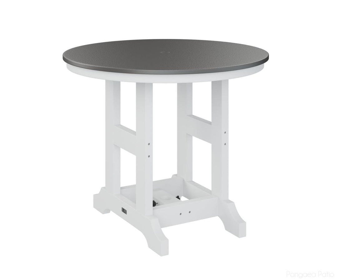 BGGCHF0038CSTWH-Berlin Gardens-Garden Classic 38" Round Table - Hammered Top - Counter Height-Stainless BG-White BG-Pangaea Patio