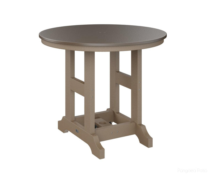 BGGCHF0038DBZWW-Berlin Gardens-Garden Classic 38" Round Table - Hammered Top - Dining Height-Bronze BG-Weatherwood BG-Pangaea Patio