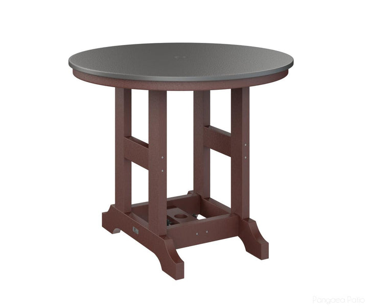 BGGCHF0038DSTBY-Berlin Gardens-Garden Classic 38" Round Table - Hammered Top - Dining Height-Stainless BG-Burgundy BG-Pangaea Patio