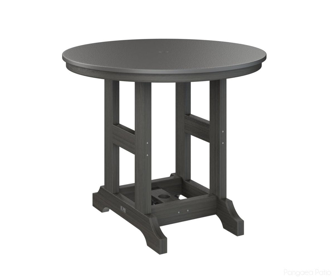 BGGCHF0038DSTCG-Berlin Gardens-Garden Classic 38" Round Table - Hammered Top - Dining Height-Stainless BG-Coastal Gray BG-Pangaea Patio