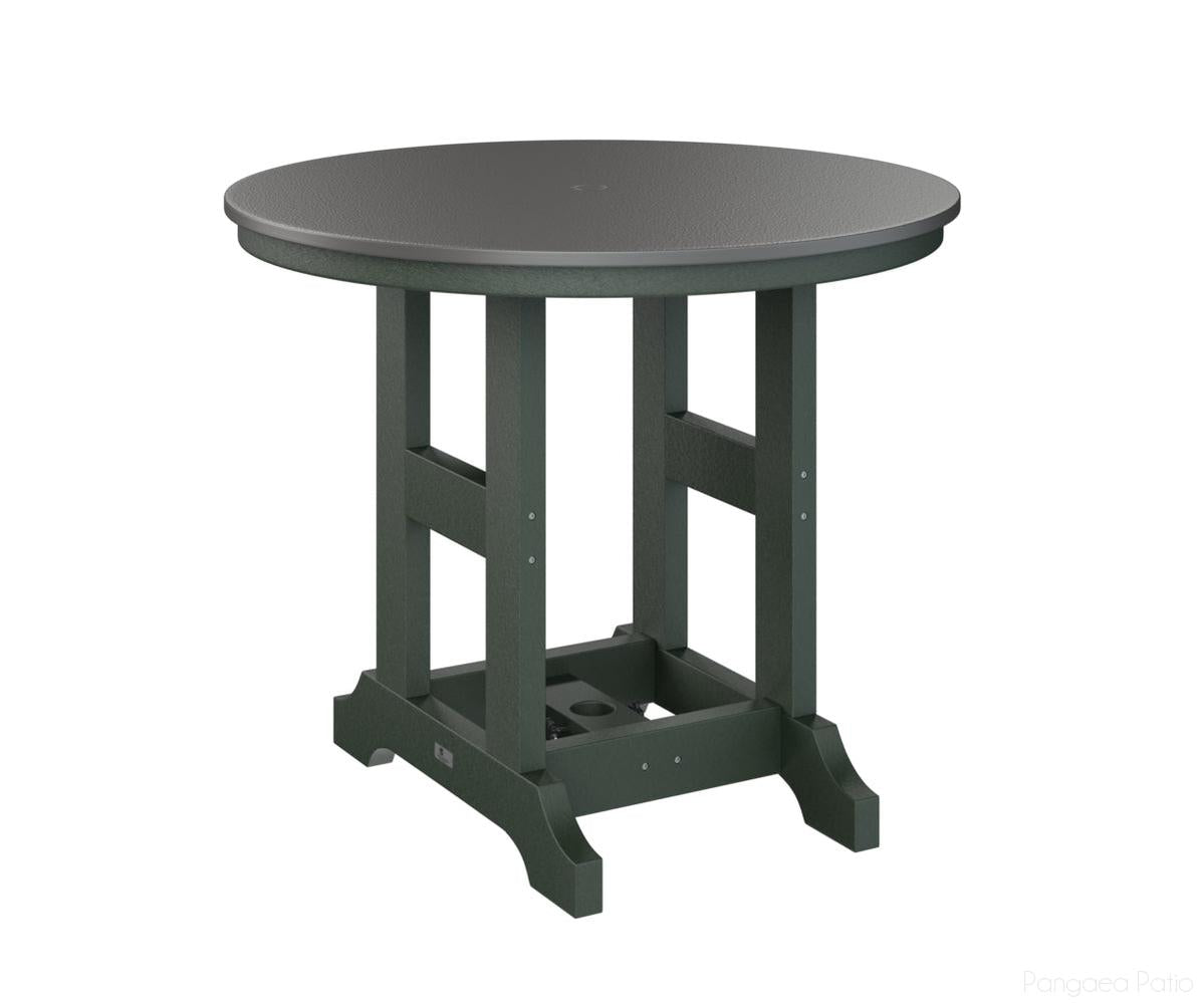 BGGCHF0038DSTGN-Berlin Gardens-Garden Classic 38" Round Table - Hammered Top - Dining Height-Stainless BG-Green BG-Pangaea Patio