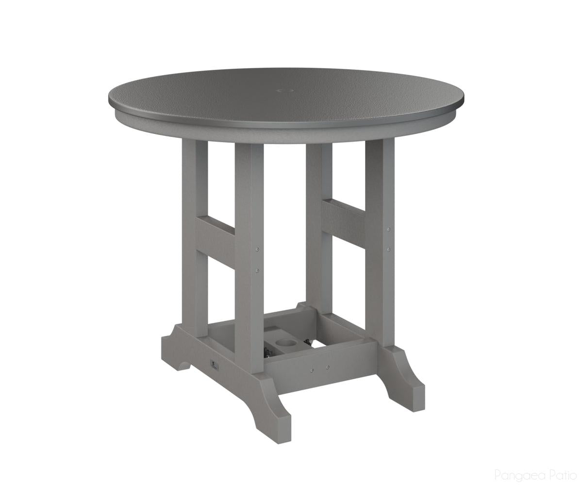 BGGCHF0038DSTLG-Berlin Gardens-Garden Classic 38" Round Table - Hammered Top - Dining Height-Stainless BG-Light Gray BG-Pangaea Patio