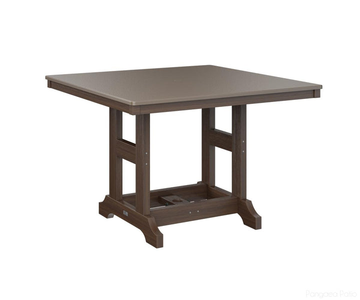 BGGCHF0044BBZBW-Berlin Gardens-Garden Classic 44" Square Table - Hammered Top - Bar Height-Bronze BG-Brazilian Walnut BG-Pangaea Patio