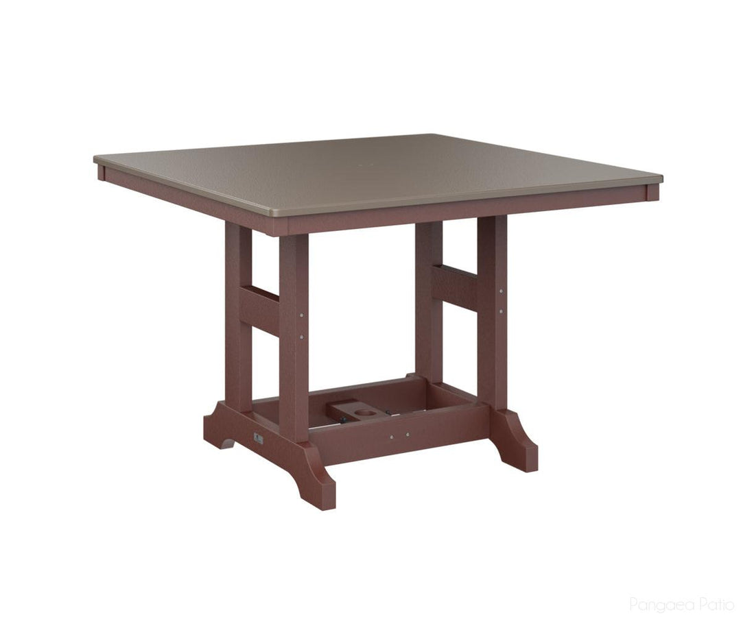 BGGCHF0044BBZBY-Berlin Gardens-Garden Classic 44" Square Table - Hammered Top - Bar Height-Bronze BG-Burgundy BG-Pangaea Patio