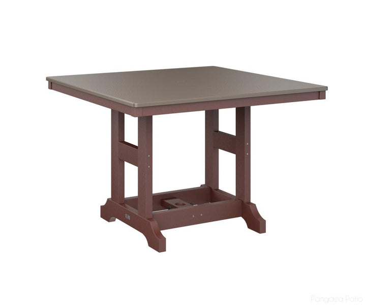 BGGCHF0044BBZBY-Berlin Gardens-Garden Classic 44" Square Table - Hammered Top - Bar Height-Bronze BG-Burgundy BG-Pangaea Patio
