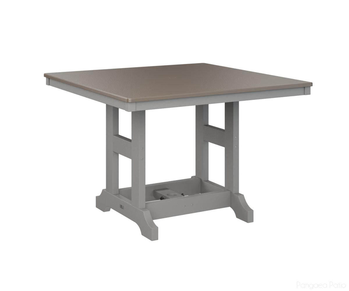 BGGCHF0044BBZLG-Berlin Gardens-Garden Classic 44" Square Table - Hammered Top - Bar Height-Bronze BG-Light Gray BG-Pangaea Patio