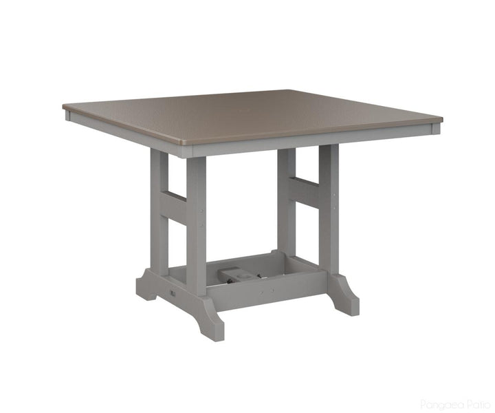 BGGCHF0044BBZLG-Berlin Gardens-Garden Classic 44" Square Table - Hammered Top - Bar Height-Bronze BG-Light Gray BG-Pangaea Patio