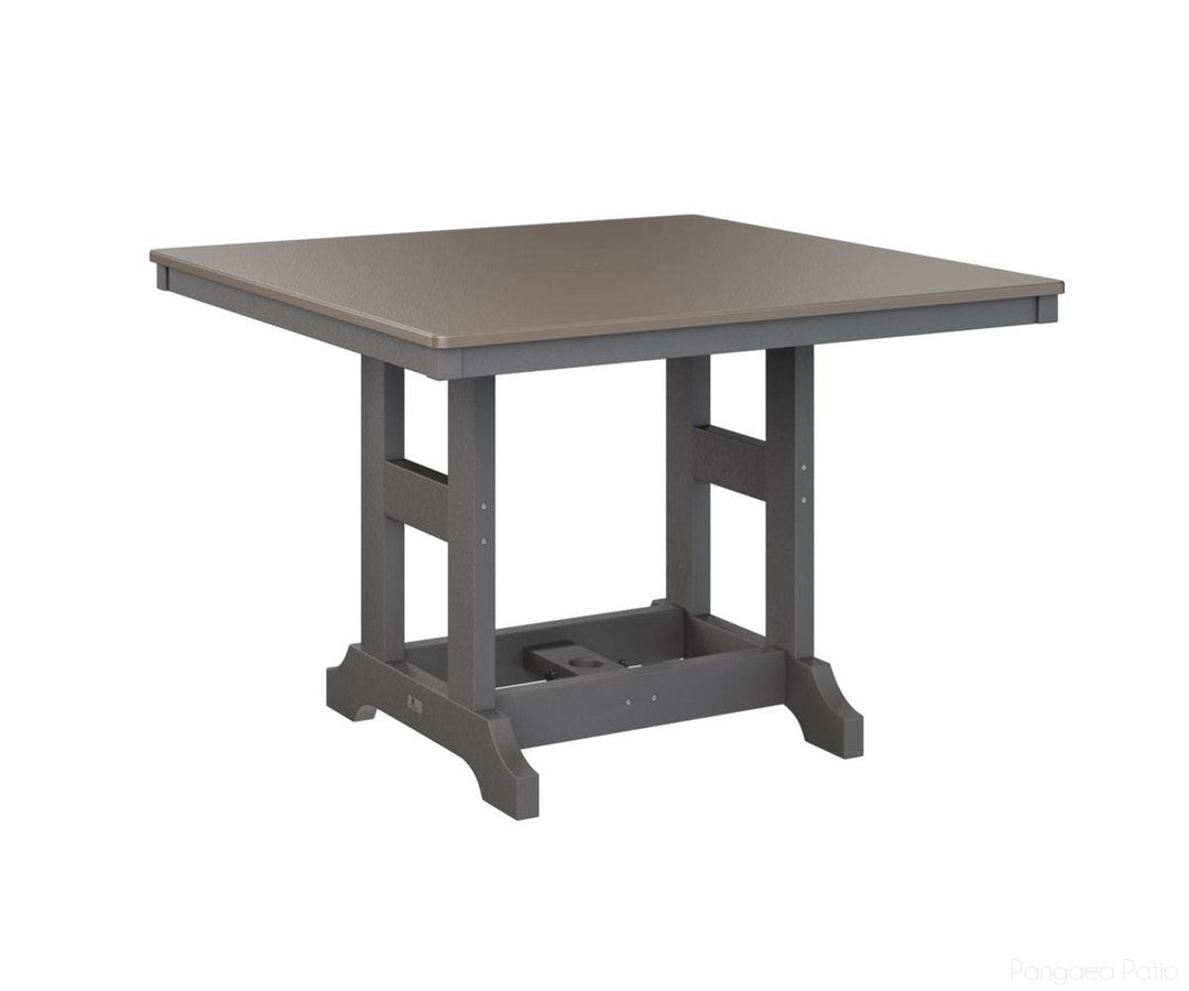 BGGCHF0044BBZSG-Berlin Gardens-Garden Classic 44" Square Table - Hammered Top - Bar Height-Bronze BG-Smoke Gray BG-Pangaea Patio