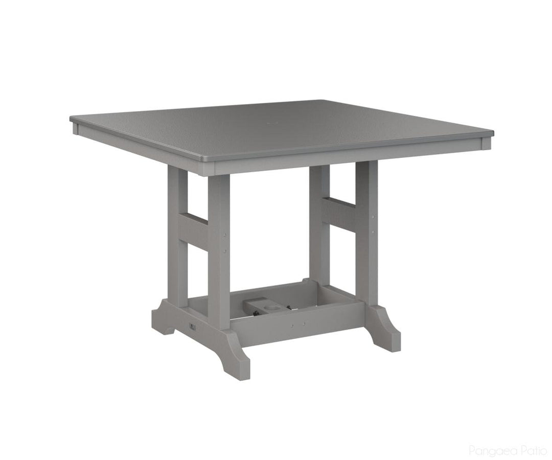 BGGCHF0044BSTLG-Berlin Gardens-Garden Classic 44" Square Table - Hammered Top - Bar Height-Stainless BG-Light Gray BG-Pangaea Patio