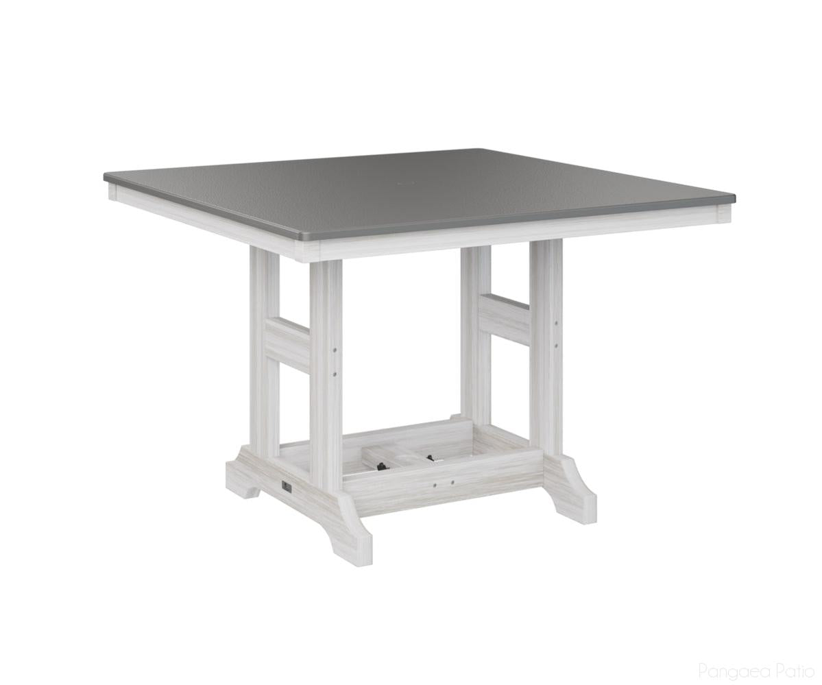 BGGCHF0044BSTSE-Berlin Gardens-Garden Classic 44" Square Table - Hammered Top - Bar Height-Stainless BG-Seashell BG-Pangaea Patio