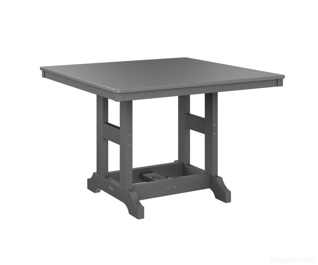 BGGCHF0044BSTSG-Berlin Gardens-Garden Classic 44" Square Table - Hammered Top - Bar Height-Stainless BG-Smoke Gray BG-Pangaea Patio