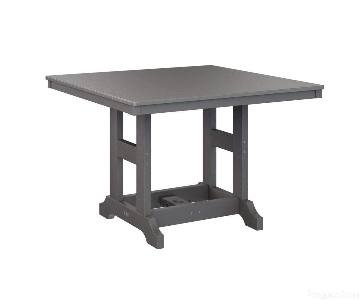 BGGCHF0044BSTSG-Berlin Gardens-Garden Classic 44" Square Table - Hammered Top - Bar Height-Stainless BG-Smoke Gray BG-Pangaea Patio
