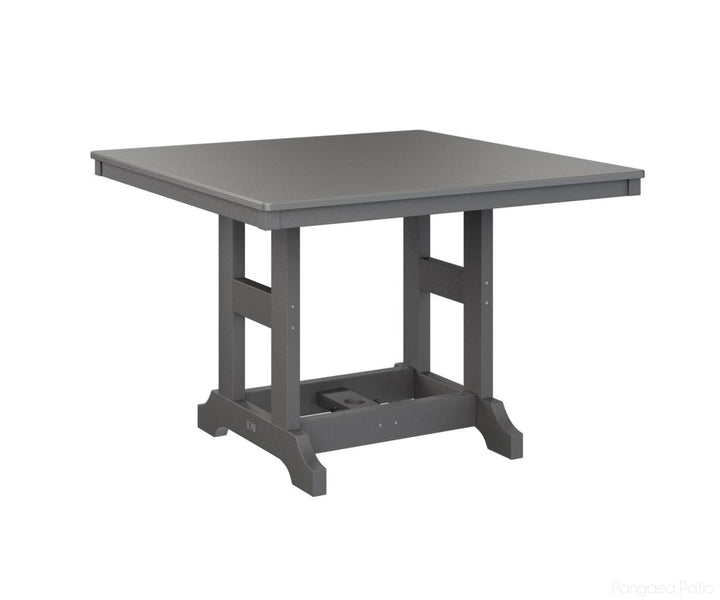 BGGCHF0044BSTSG-Berlin Gardens-Garden Classic 44" Square Table - Hammered Top - Bar Height-Stainless BG-Smoke Gray BG-Pangaea Patio