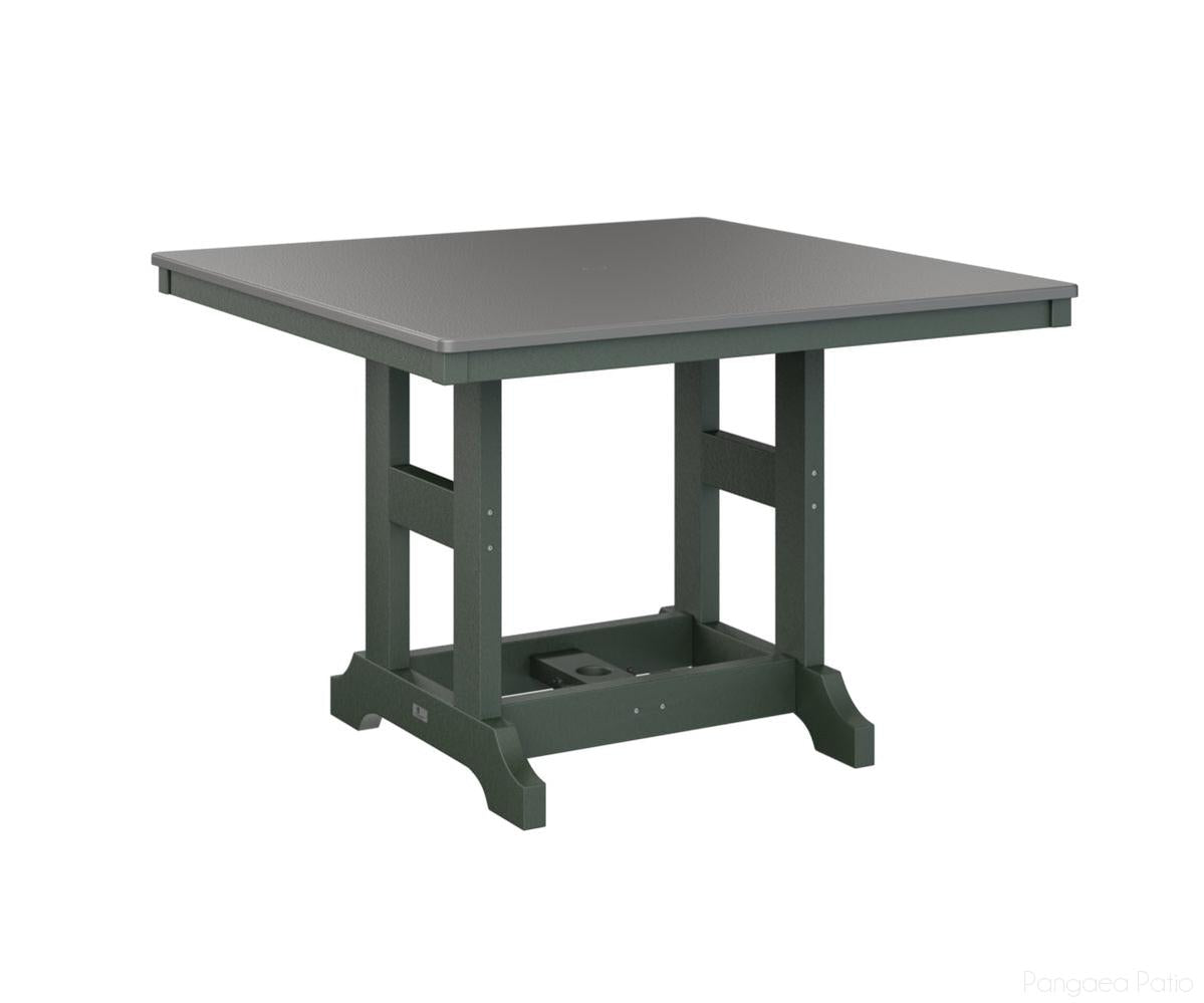 BGGCHF0044CSTGN-Berlin Gardens-Garden Classic 44" Square Table - Hammered Top - Counter Height-Stainless BG-Green BG-Pangaea Patio
