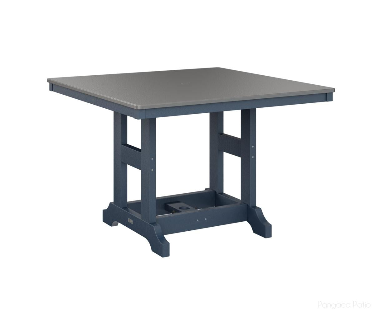 BGGCHF0044CSTNB-Berlin Gardens-Garden Classic 44" Square Table - Hammered Top - Counter Height-Stainless BG-Navy Blue BG-Pangaea Patio
