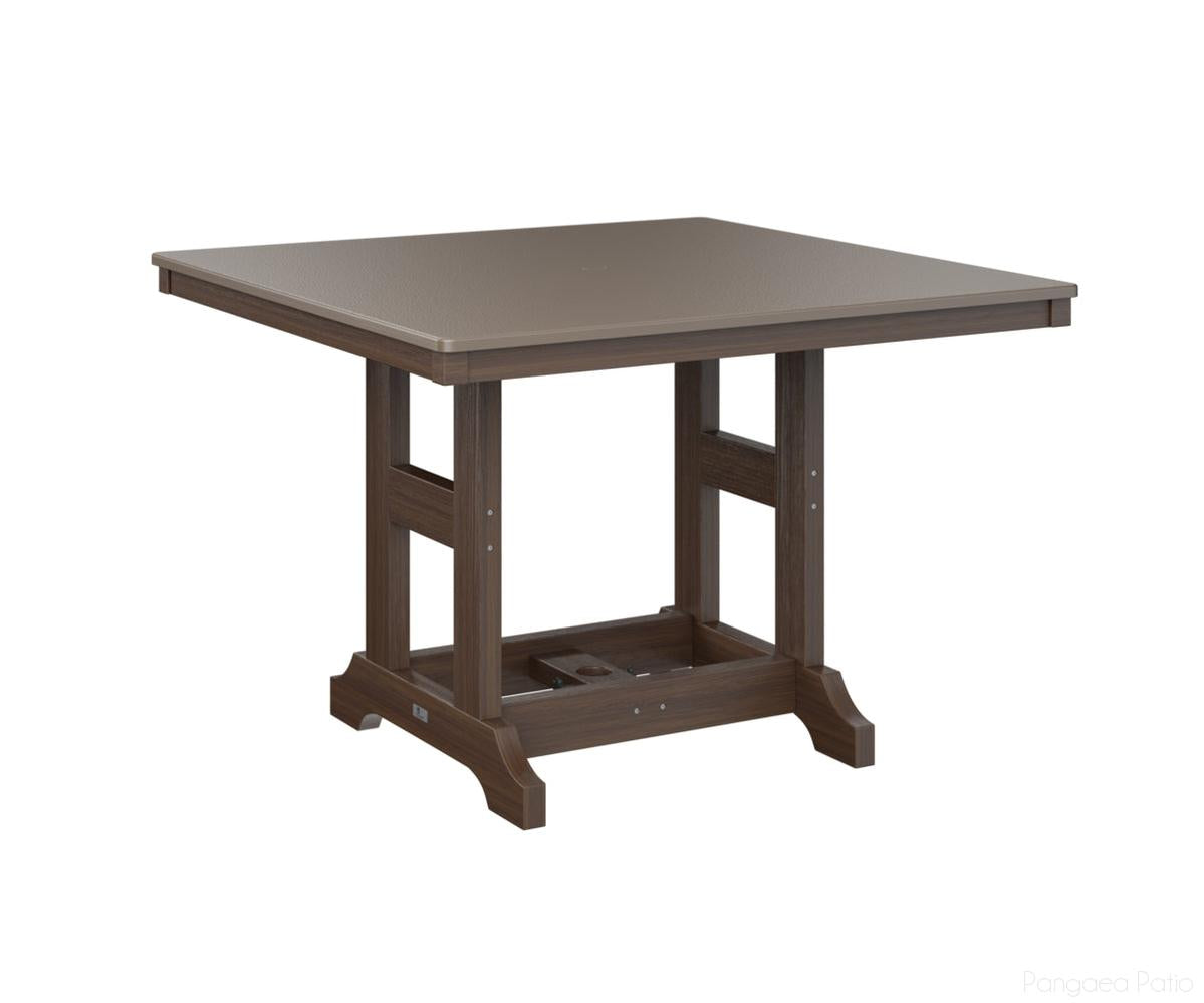 BGGCHF0044DBZBW-Berlin Gardens-Garden Classic 44" Square Table - Hammered Top - Dining Height-Bronze BG-Brazilian Walnut BG-Pangaea Patio