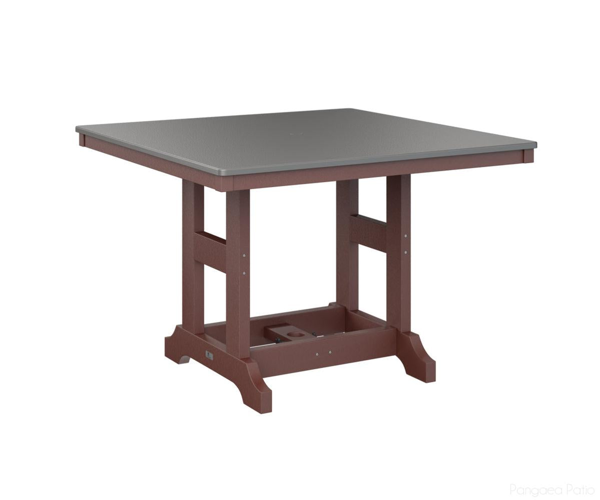 BGGCHF0044DSTBY-Berlin Gardens-Garden Classic 44" Square Table - Hammered Top - Dining Height-Stainless BG-Burgundy BG-Pangaea Patio