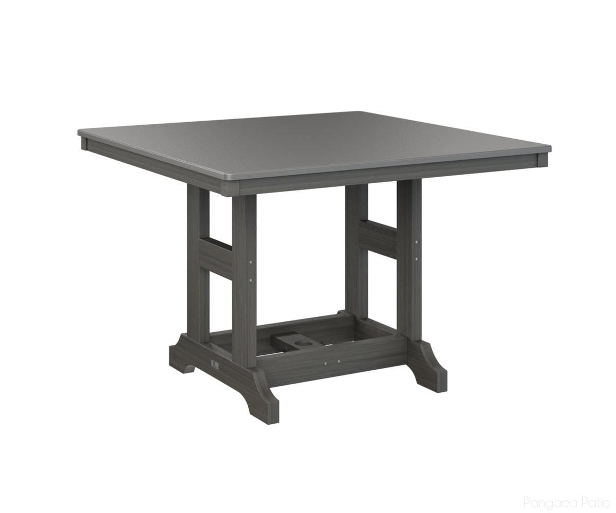 BGGCHF0044DSTCG-Berlin Gardens-Garden Classic 44" Square Table - Hammered Top - Dining Height-Stainless BG-Coastal Gray BG-Pangaea Patio
