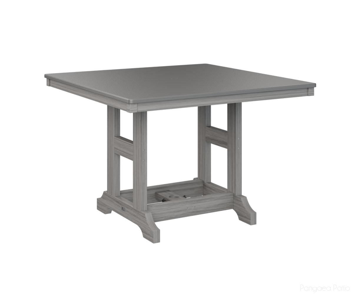BGGCHF0044DSTDG-Berlin Gardens-Garden Classic 44" Square Table - Hammered Top - Dining Height-Stainless BG-Driftwood Gray BG-Pangaea Patio