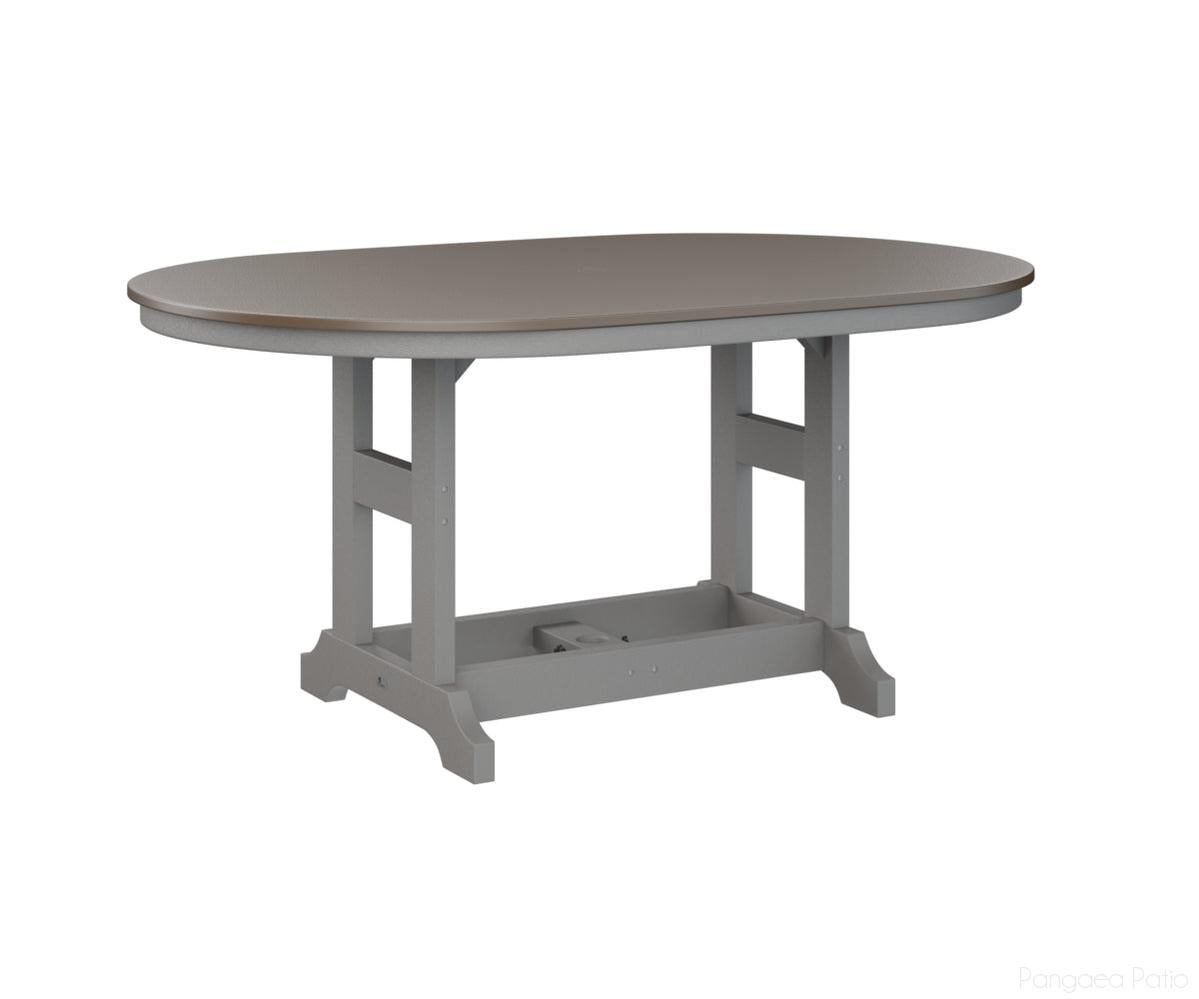 BGGCHF4464BBZLG-Berlin Gardens-Garden Classic 44" x 64" Oblong Table - Hammered Top - Bar Height-Bronze BG-Light Gray BG-Pangaea Patio