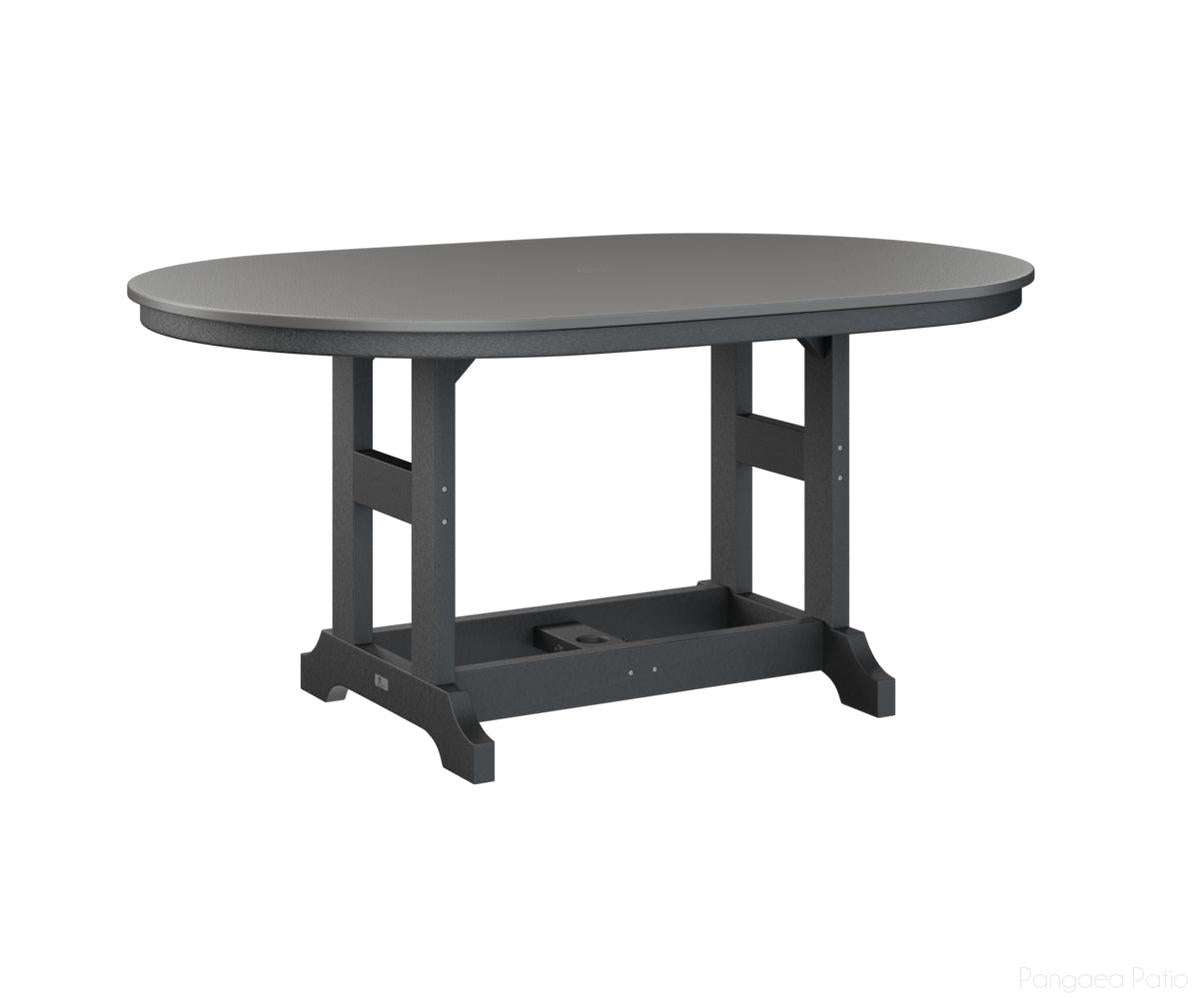 BGGCHF4464BSTBK-Berlin Gardens-Garden Classic 44" x 64" Oblong Table - Hammered Top - Bar Height-Stainless BG-Black BG-Pangaea Patio