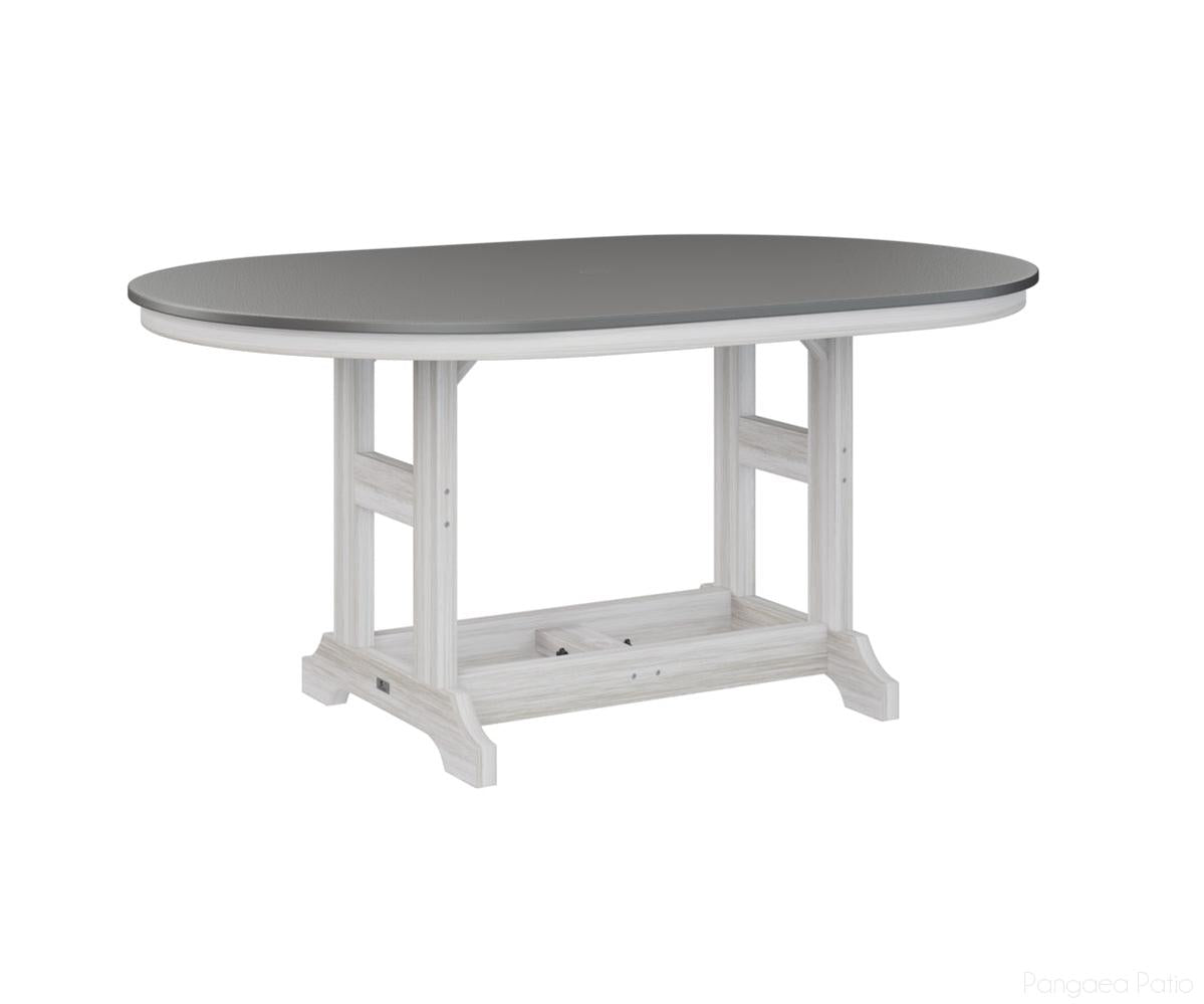 BGGCHF4464BSTSE-Berlin Gardens-Garden Classic 44" x 64" Oblong Table - Hammered Top - Bar Height-Stainless BG-Seashell BG-Pangaea Patio