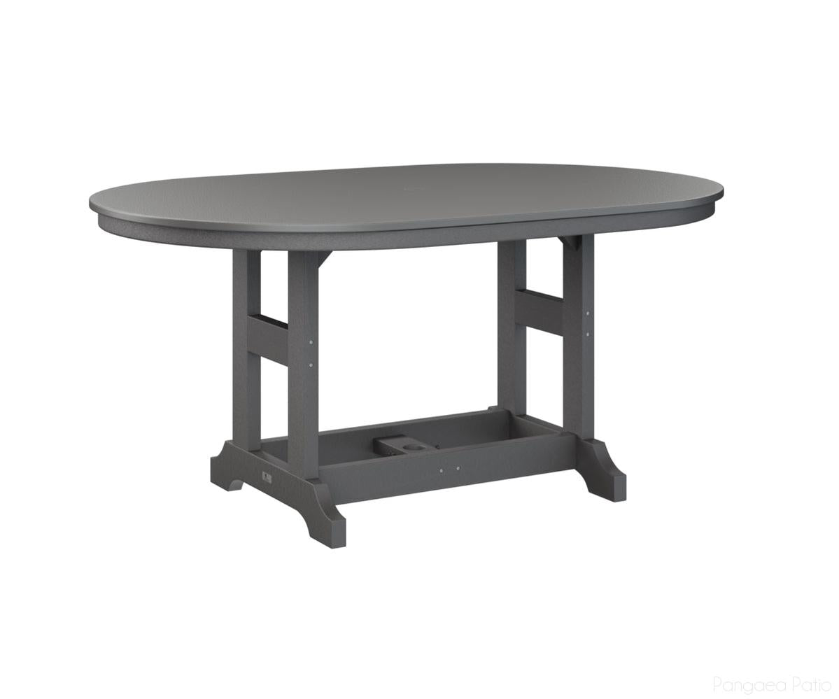 BGGCHF4464BSTSG-Berlin Gardens-Garden Classic 44" x 64" Oblong Table - Hammered Top - Bar Height-Stainless BG-Smoke Gray BG-Pangaea Patio