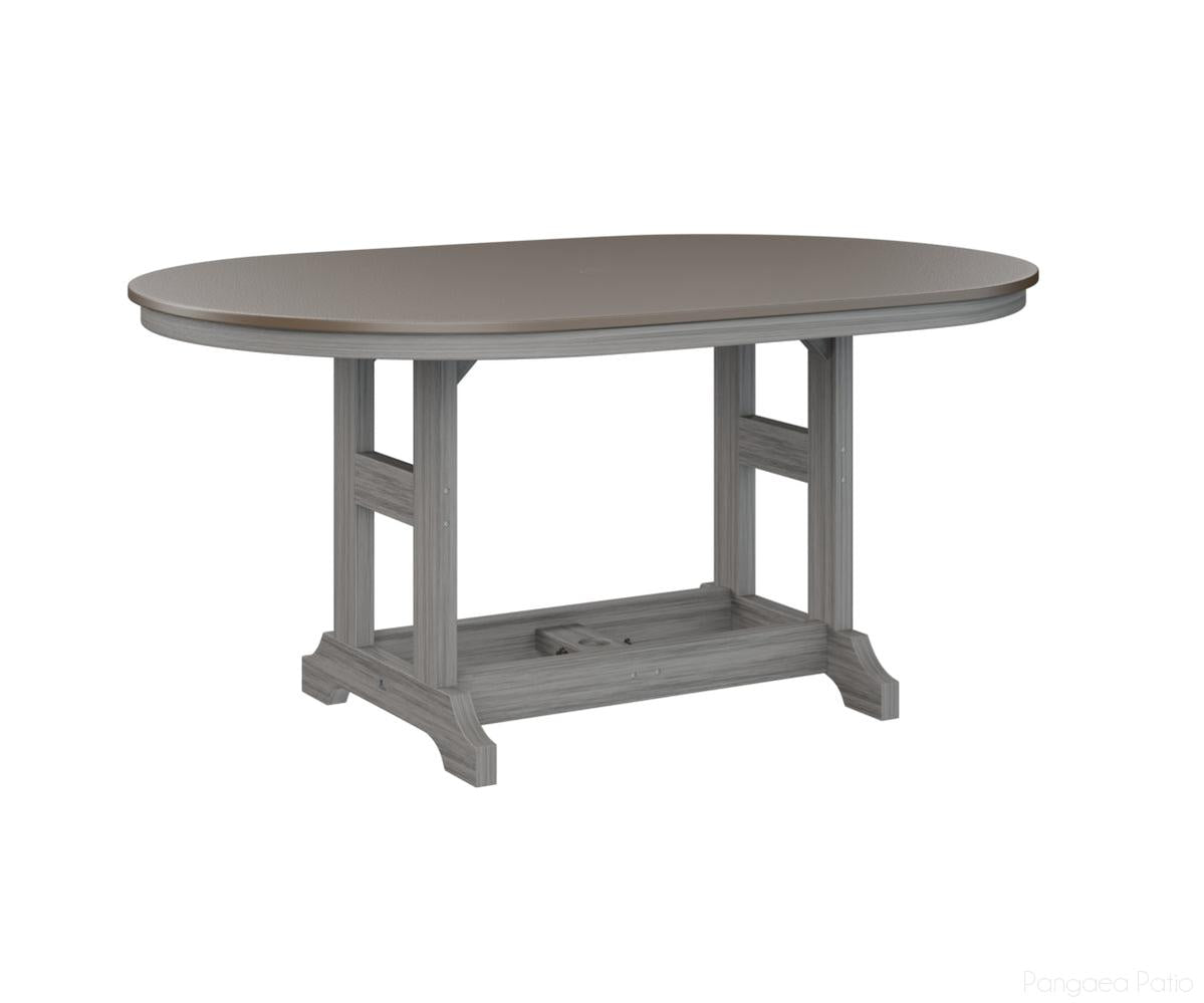 BGGCHF4464CBZDG-Berlin Gardens-Garden Classic 44" x 64" Oblong Table - Hammered Top - Counter Height-Bronze BG-Driftwood Gray BG-Pangaea Patio