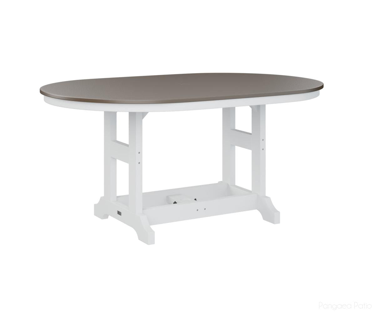 BGGCHF4464CBZWH-Berlin Gardens-Garden Classic 44" x 64" Oblong Table - Hammered Top - Counter Height-Bronze BG-White BG-Pangaea Patio
