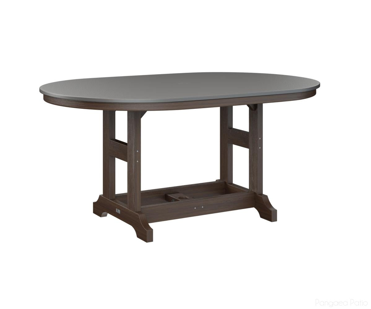 BGGCHF4464CSTBW-Berlin Gardens-Garden Classic 44" x 64" Oblong Table - Hammered Top - Counter Height-Stainless BG-Brazilian Walnut BG-Pangaea Patio