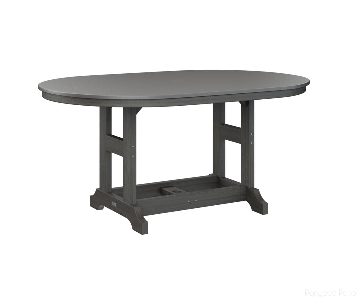 BGGCHF4464CSTCG-Berlin Gardens-Garden Classic 44" x 64" Oblong Table - Hammered Top - Counter Height-Stainless BG-Coastal Gray BG-Pangaea Patio