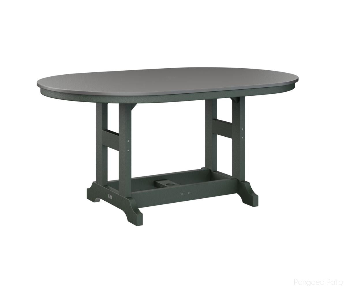 BGGCHF4464CSTGN-Berlin Gardens-Garden Classic 44" x 64" Oblong Table - Hammered Top - Counter Height-Stainless BG-Green BG-Pangaea Patio