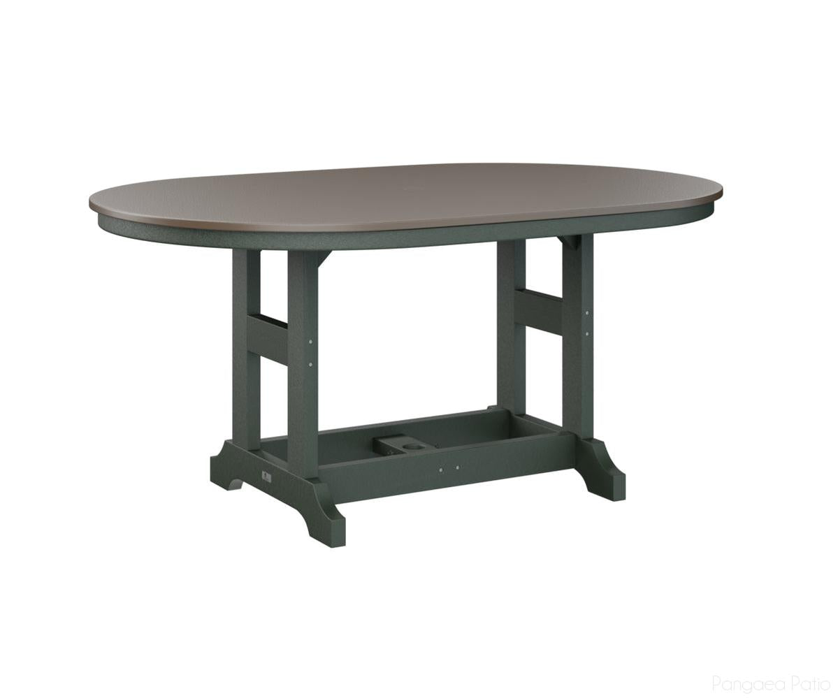 BGGCHF4464DBZGN-Berlin Gardens-Garden Classic 44" x 64" Oblong Table - Hammered Top - Dining Height-Bronze BG-Green BG-Pangaea Patio