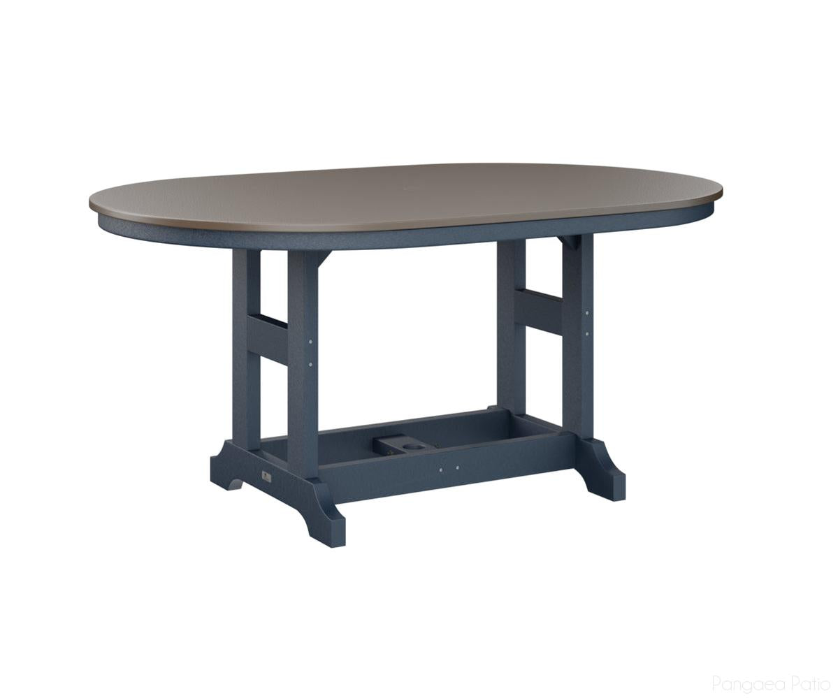 BGGCHF4464DBZNB-Berlin Gardens-Garden Classic 44" x 64" Oblong Table - Hammered Top - Dining Height-Bronze BG-Navy Blue BG-Pangaea Patio