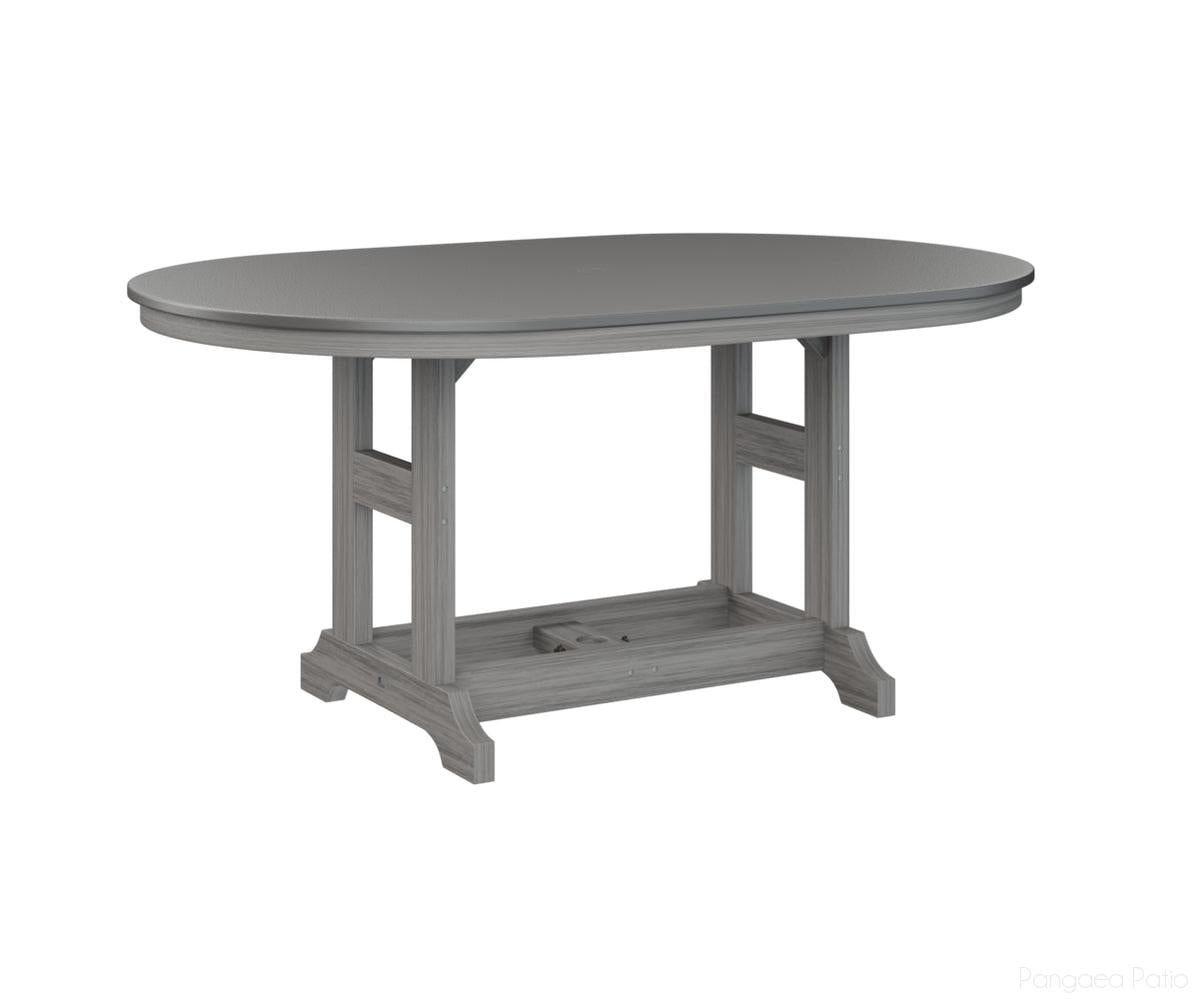 BGGCHF4464DSTDG-Berlin Gardens-Garden Classic 44" x 64" Oblong Table - Hammered Top - Dining Height-Stainless BG-Driftwood Gray BG-Pangaea Patio