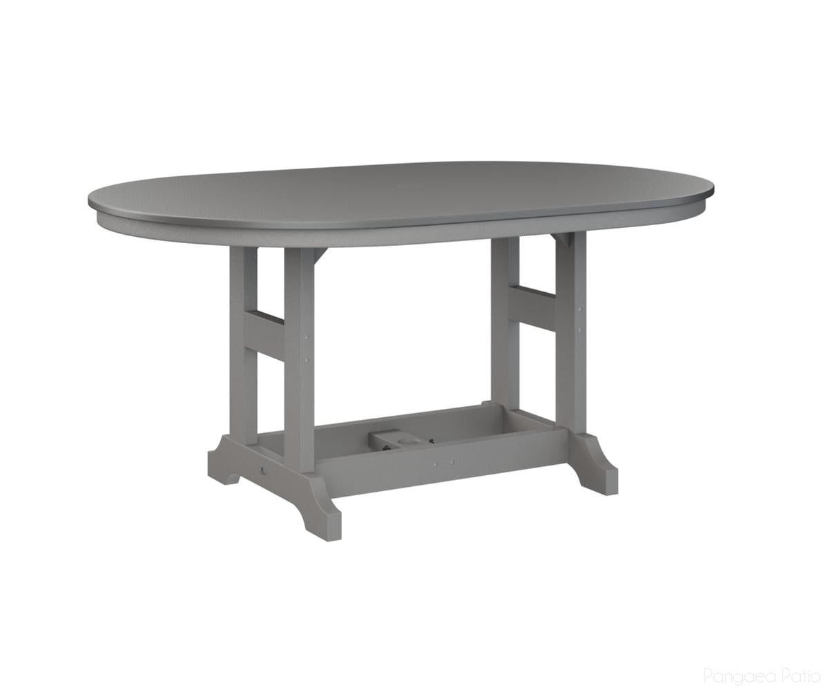 BGGCHF4464DSTLG-Berlin Gardens-Garden Classic 44" x 64" Oblong Table - Hammered Top - Dining Height-Stainless BG-Light Gray BG-Pangaea Patio