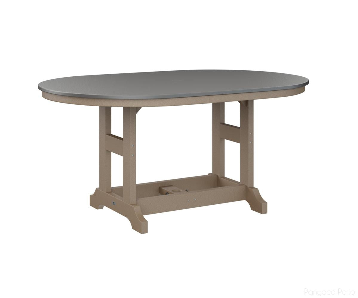 BGGCHF4464DSTWW-Berlin Gardens-Garden Classic 44" x 64" Oblong Table - Hammered Top - Dining Height-Stainless BG-Weatherwood BG-Pangaea Patio
