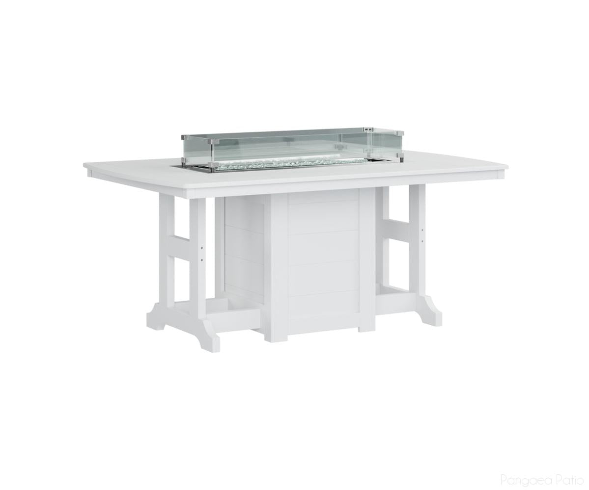 BGGCFT4472BWH-Berlin Gardens-Garden Classic 44" x 72" Rectangular Fire Table - Bar Height-White BG-Pangaea Patio